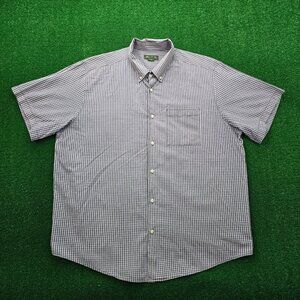 Eddie Bauer‎ Shirt Mens 2XL Checkered Gingham Button Up Outdoors Hiking Casual